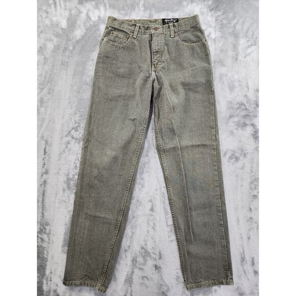Vintage Eddie Bauer High Rise Relaxed Fit Tapered Leg Jeans Size 10 Green Denim - Picture 1 of 16